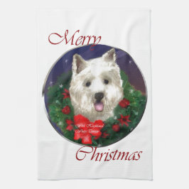 West Highland White Terrier Christmas Theedoek