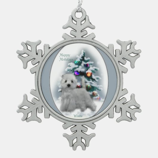 West Highland White Terrier Christmas Tin Sneeuwvlok Ornament (Voorkant)