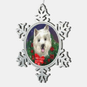 West Highland White Terrier Christmas Tin Sneeuwvlok Ornament (Rechts)