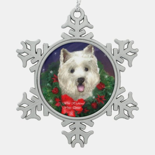 West Highland White Terrier Christmas Tin Sneeuwvlok Ornament (Voorkant)