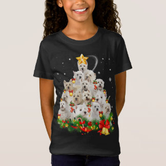 West Highland White Terrier Christmas Tree Lights T-shirt