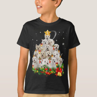 West Highland White Terrier Christmas Tree Lights T-shirt