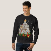 West Highland White Terrier Christmas Tree Lights Trui (Voorkant volledig)