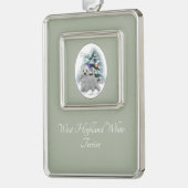 West Highland White Terrier Christmas Verzilverd Omlijst Ornament (Links)