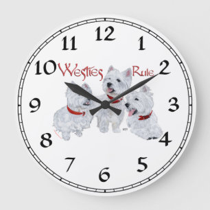 West Highland White Terrier Clock Grote Klok