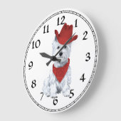 West Highland White Terrier Clock Grote Klok (Hoek)