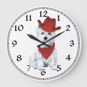 West Highland White Terrier Clock Grote Klok