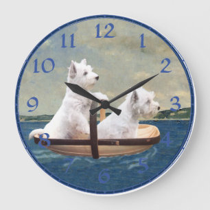 West Highland White Terrier Clock Grote Klok