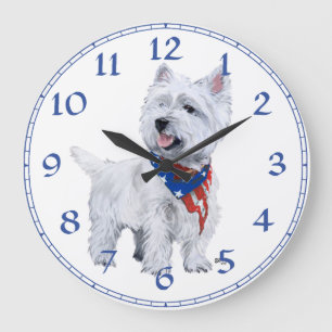 West Highland White Terrier Clock Grote Klok