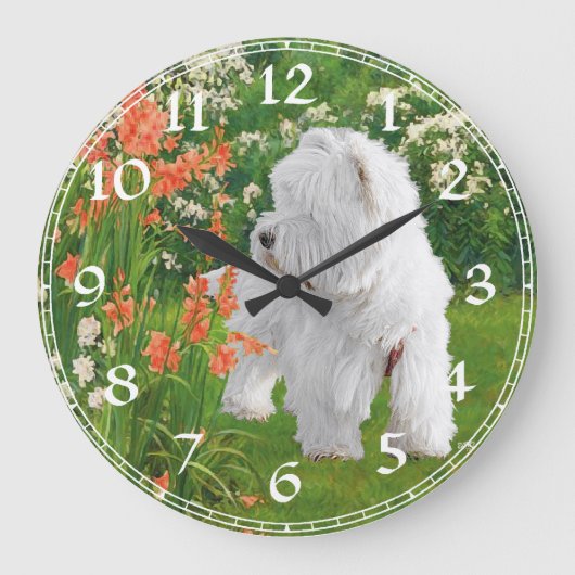 West Highland White Terrier Clock Grote Klok (Voorkant)