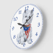 West Highland White Terrier Clock Grote Klok (Hoek)