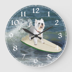 West Highland White Terrier Clock Grote Klok