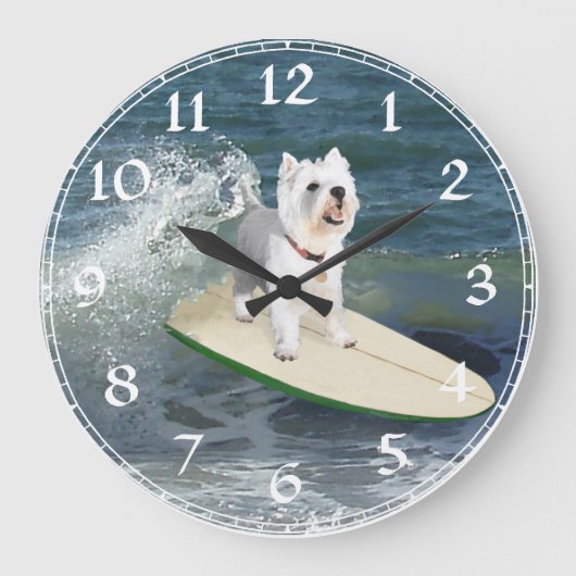 West Highland White Terrier Clock Grote Klok (Voorkant)