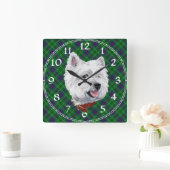 West Highland White Terrier Clock Vierkante Klok (Huis)