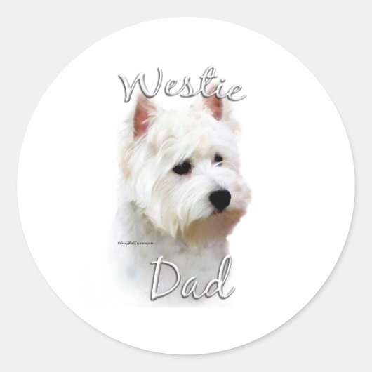 West Highland White Terrier Dad 2 Ronde Sticker (Voorkant)