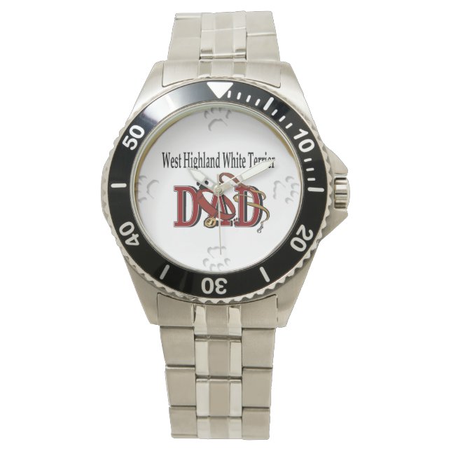 West Highland White Terrier Dad Gifts Horloge (Voorkant)