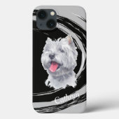 West Highland White Terrier Dog Abstract Swirl Case-Mate iPhone Case (Achterkant)