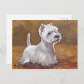 West Highland White Terrier Dog Art Briefkaart (Voorkant / Achterkant)