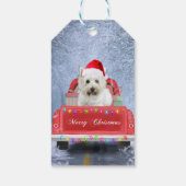 West Highland White Terrier Dog in Snow Cadeaulabel (Achterkant)