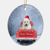 West Highland White Terrier Dog in Snow  Keramisch Ornament (Links)