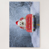 West Highland White Terrier Dog in Snow Legpuzzel (Verticaal)