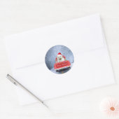 West Highland White Terrier Dog in Snow Ronde Sticker (Envelop)