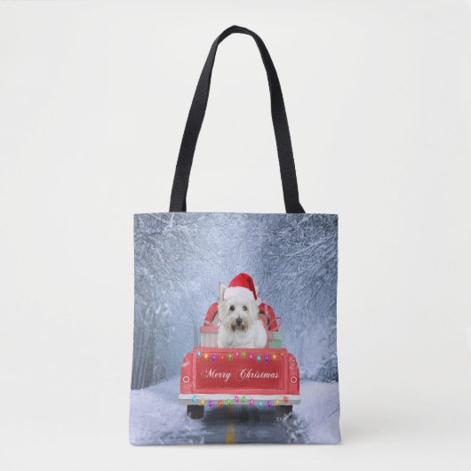 West Highland White Terrier Dog in Snow Tote Bag (Voorkant)