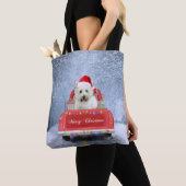 West Highland White Terrier Dog in Snow Tote Bag (Dichtbij)
