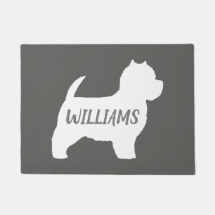 West Highland White Terrier Dog Silhouette Custom Deurmat