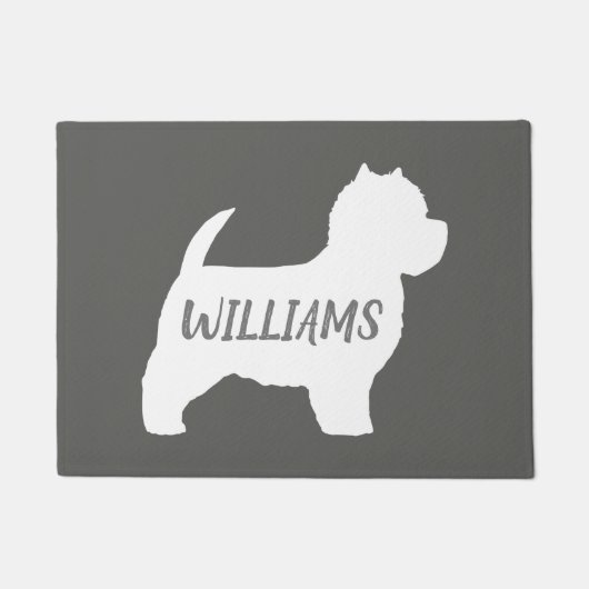 West Highland White Terrier Dog Silhouette Custom Deurmat (Voorkant)