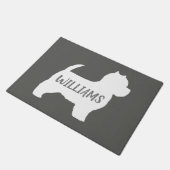 West Highland White Terrier Dog Silhouette Custom Deurmat (Schuin)