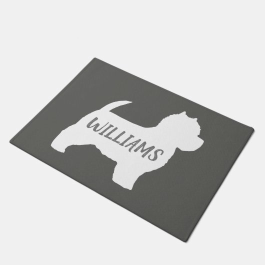 West Highland White Terrier Dog Silhouette Custom Deurmat (Schuin)