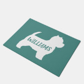 West Highland White Terrier Dog Silhouette Custom Deurmat (Schuin)