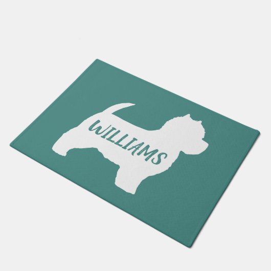 West Highland White Terrier Dog Silhouette Custom Deurmat (Schuin)