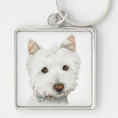 West Highland White Terrier Dog Sleutelhanger (Voorkant)