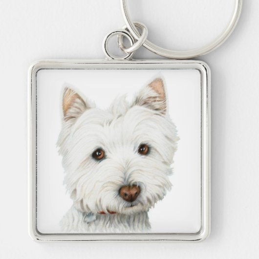 West Highland White Terrier Dog Sleutelhanger (Voorkant)