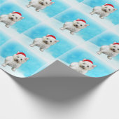 West Highland White Terrier Dog Snow Christmas-Pet Cadeaupapier (Hoek)