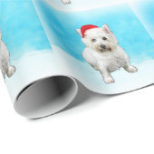 West Highland White Terrier Dog Snow Christmas-Pet Cadeaupapier (Rol Hoek)