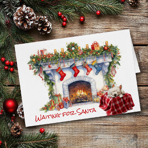 West Highland White Terrier Dog Wacht op de Kerstm