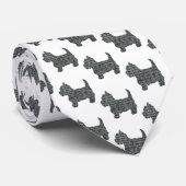 West Highland White Terrier Dog Yellow & Blue Whit Stropdas (Opgerold)