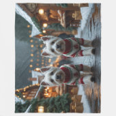 West Highland White Terrier Dogs Christmas Snow  Fleece Deken (Voorkant)