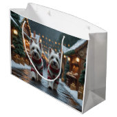 West Highland White Terrier Dogs Christmas Snow  Groot Cadeauzakje (Achterkant Gekanteld)