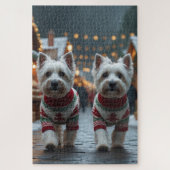 West Highland White Terrier Dogs Christmas Snow  Legpuzzel (Verticaal)