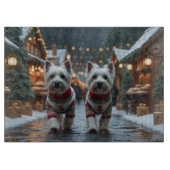West Highland White Terrier Dogs Christmas Snow  Snijplank (Voorkant)