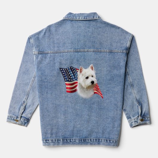 West Highland White Terrier Flag Denim Jacket (Achterkant)