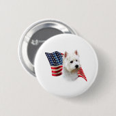 West Highland White Terrier Flag Ronde Button 5,7 Cm (Voorkant /achterkant)