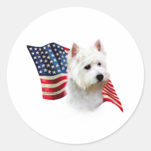 West Highland White Terrier Flag Ronde Sticker