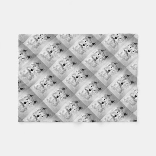 West Highland White Terrier Fleece Deken (Voorkant (Horizontaal))