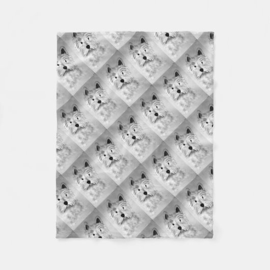 West Highland White Terrier Fleece Deken (Voorkant)