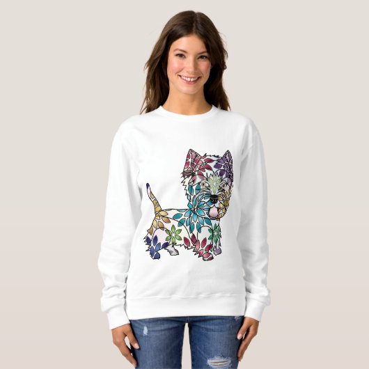 West Highland White Terrier - gekleurd Sweatshirt (Voorkant volledig)